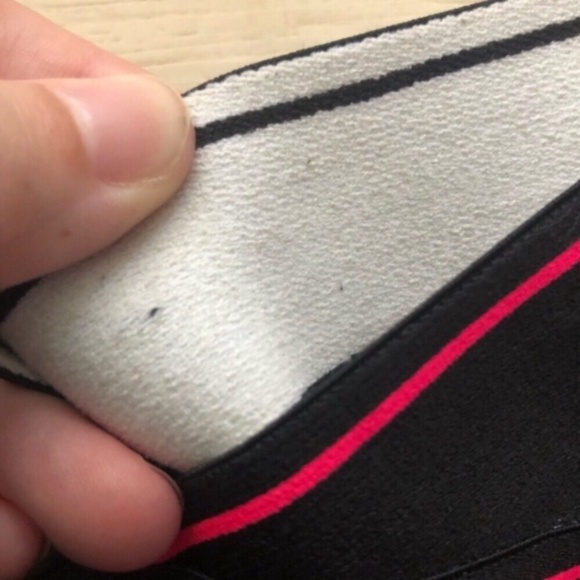 Fabletics Women’s Maddox Capri Leggings Black Coral Logo Waistband - Picture 2 of 8